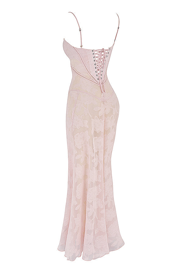 Sofia – Maxikleid mit Spaghettiträgern und Blumenmuster für Damen