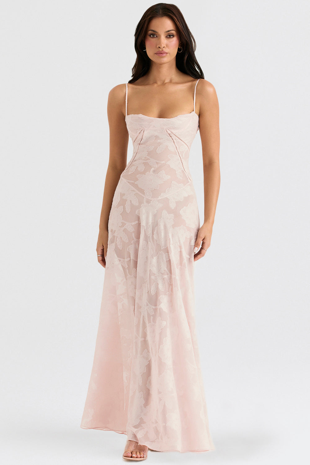 Sofia – Maxikleid mit Spaghettiträgern und Blumenmuster für Damen