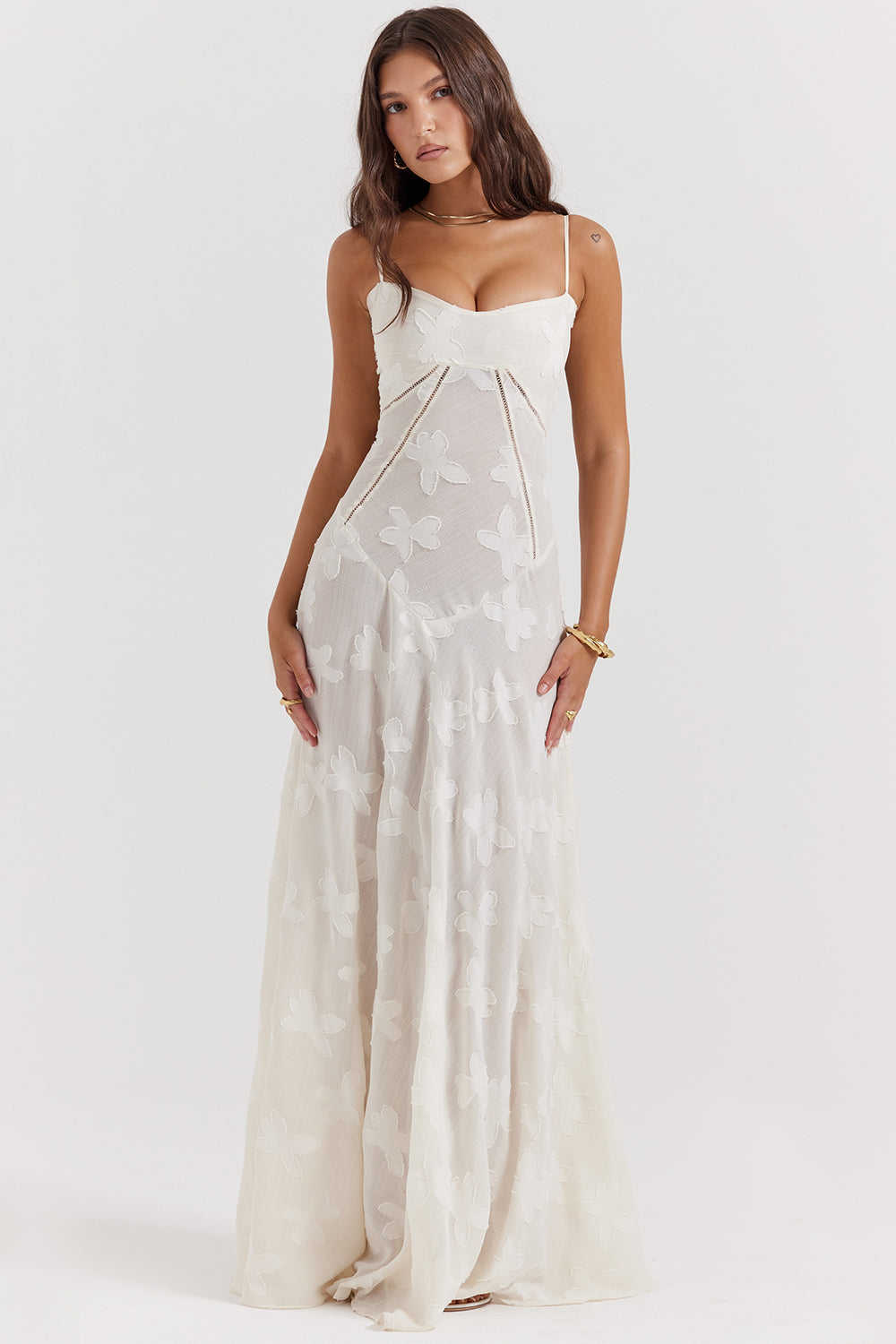 Sofia – Maxikleid mit Spaghettiträgern und Blumenmuster für Damen