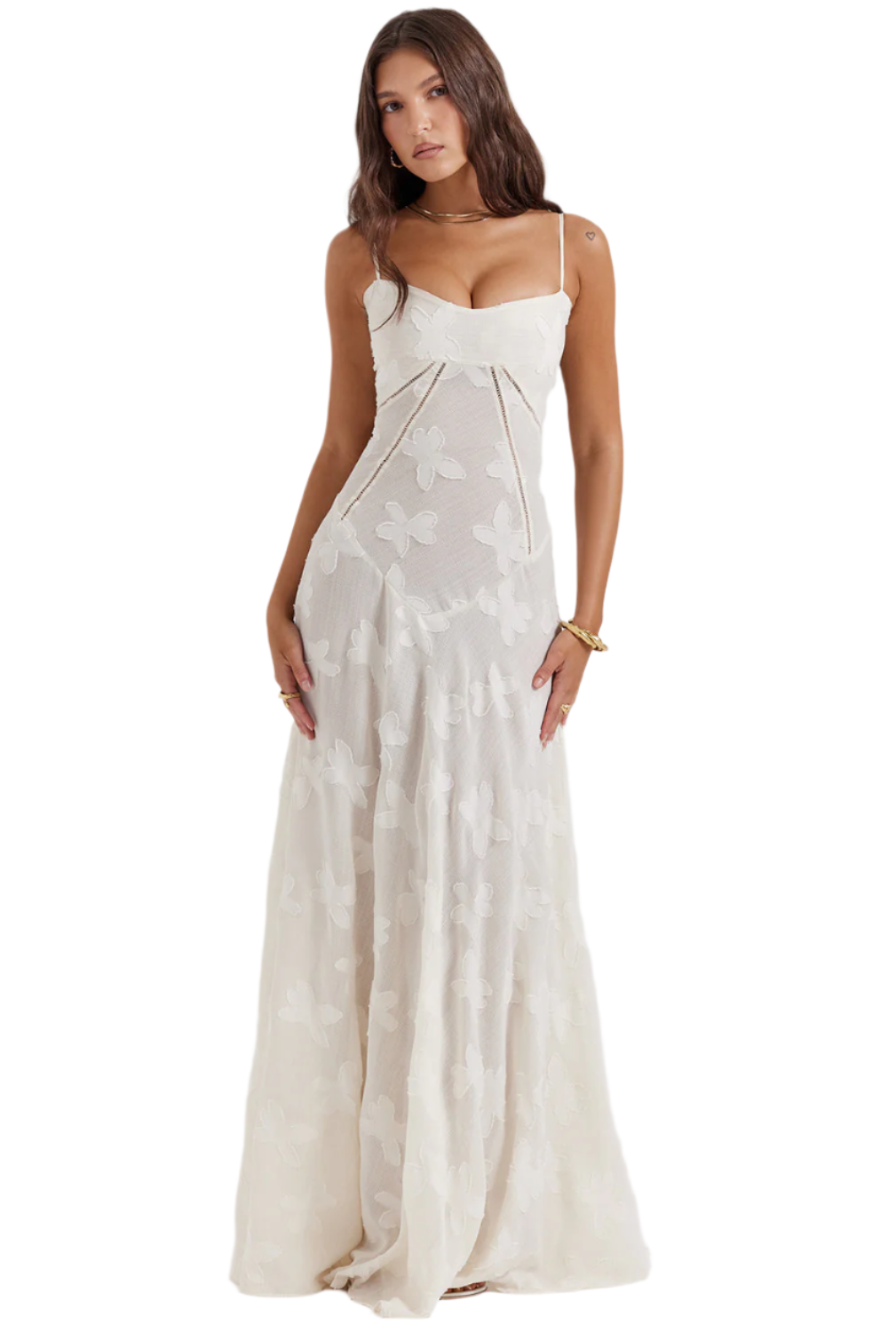 Sofia – Maxikleid mit Spaghettiträgern und Blumenmuster für Damen