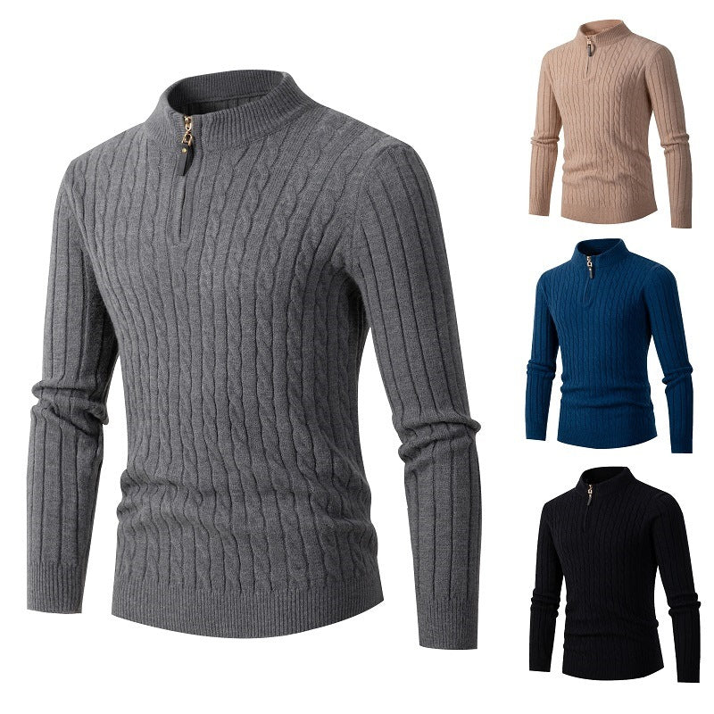 Niklas – Herren-Shirt mit halbem Rippenstrick