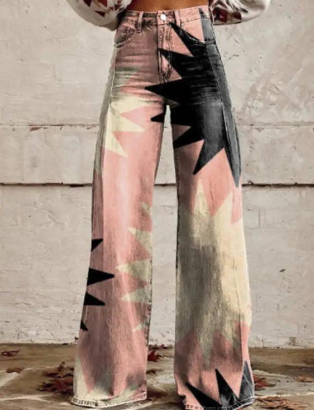 Zarina – Geometrische Baggy-Hose für Damen